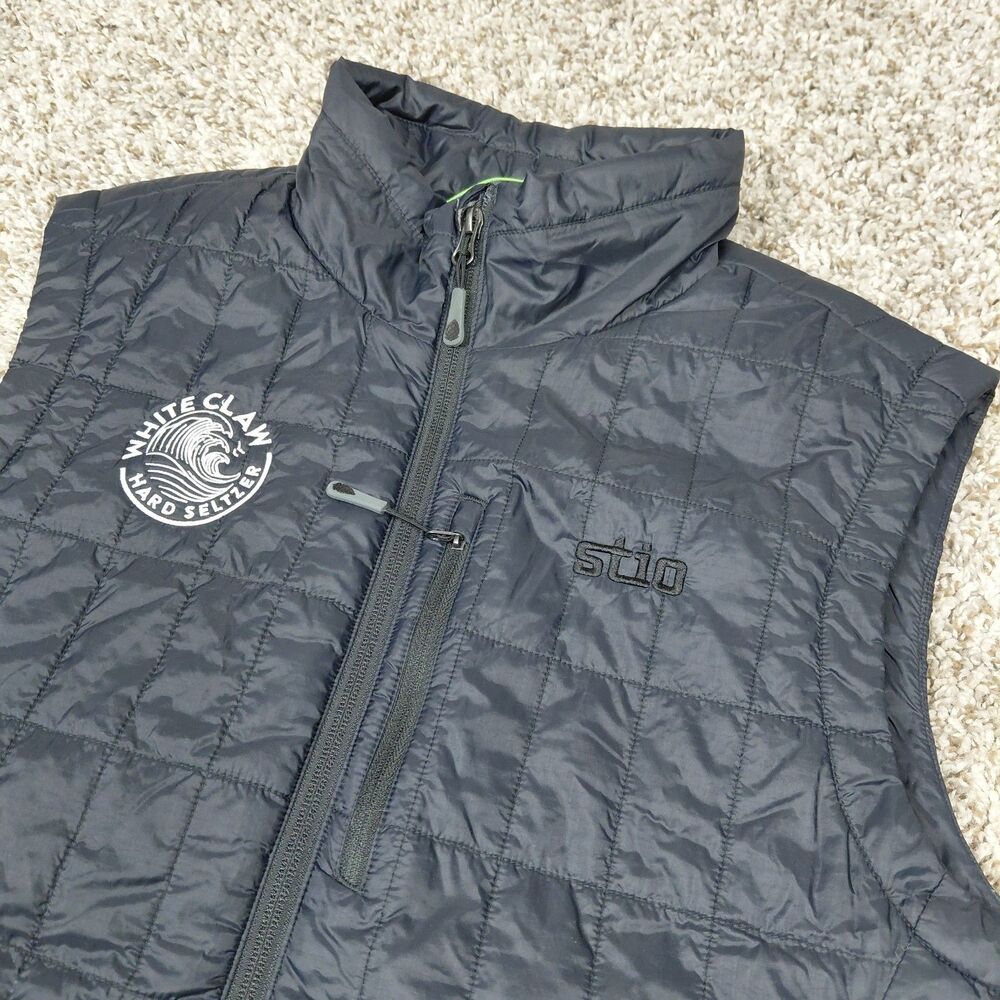 Stio Azura Insulated Vest White Claw Mens Medium Black Full Zip Up Outdoor
